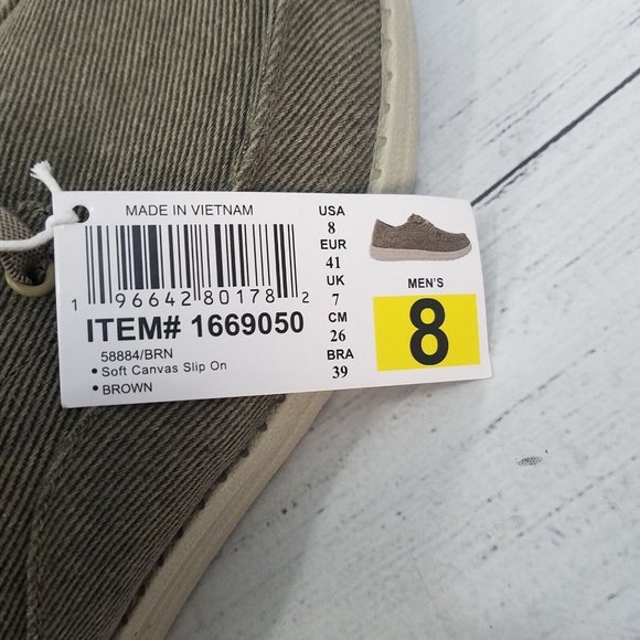 Skechers Melson Canvas Slip On Memory Foam Shoes Mens Size 8